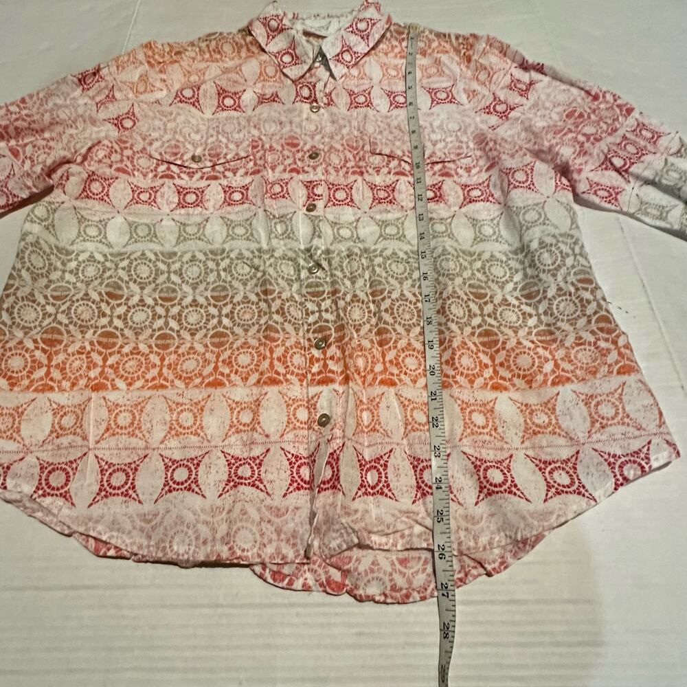 Chico's Button Front Lightweight Multi Pattern Fa… - image 6